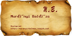 Murányi Balázs névjegykártya
